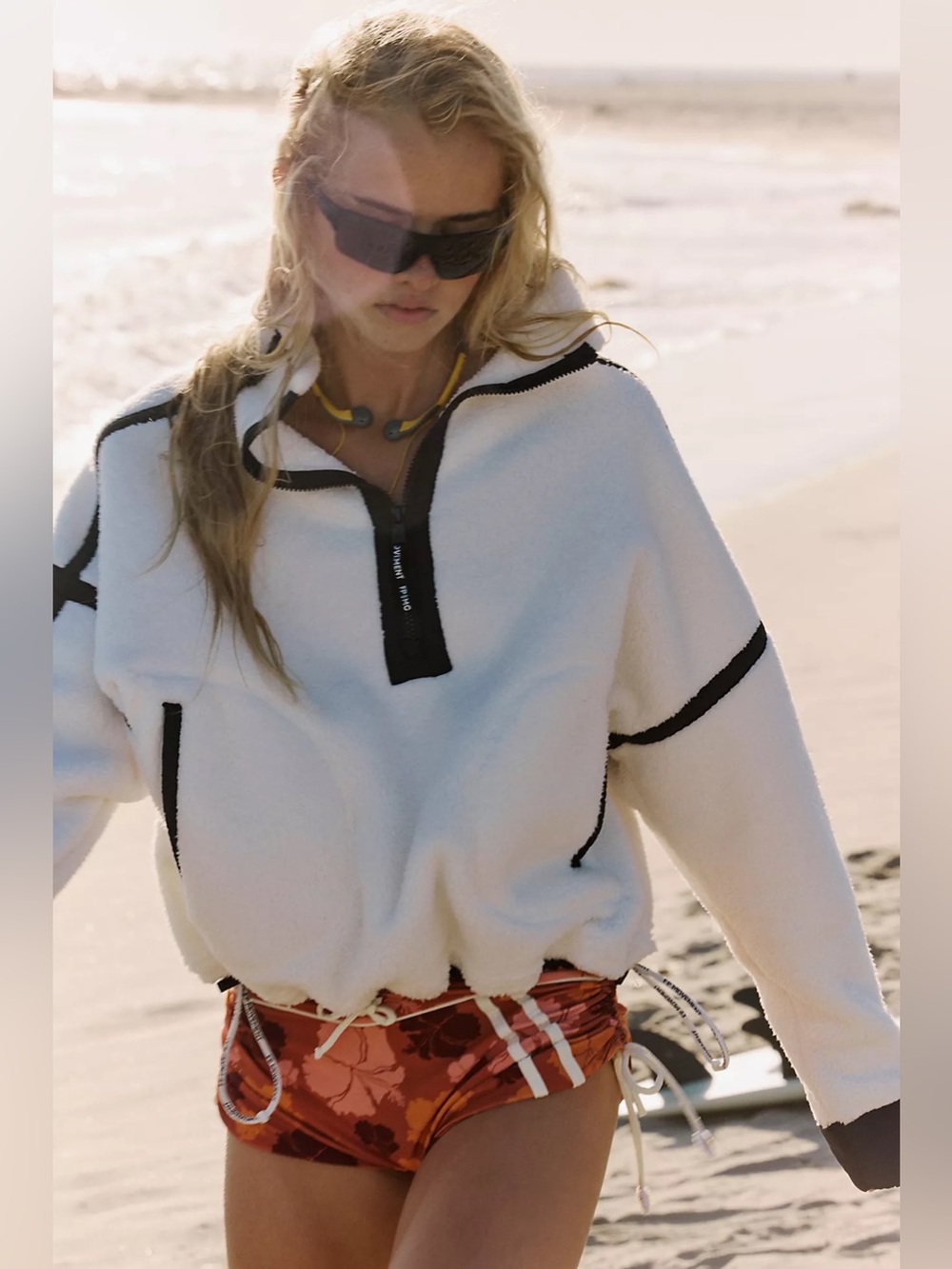 Free People FP Movement Mountain High Half-Zip Fleece Oversized Medium NWOT
